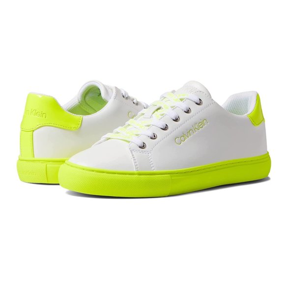Calvin Klein Shoes | Calvin Klein Sneakers Ciyan Neon White Trainers | Color: White/Yellow | Size: 9.5 | Stylerep101's Closet